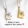 My Daughter Book Necklace – Custom Name Locket with Hand-Drawn Cover, Mini Message Pendant Gift of Love & Encouragement