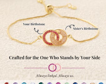 Personalized Birthstone Bracelet, Best Friend Gift, Sister Jewelry, Gift for Her