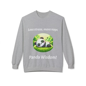 Relaxed Panda Wisdom Crewneck Sweatshirt, Cute Funny Sweatshirt, Gift for Animal Lovers, Eco-Friendly Fleece, Pajama Top