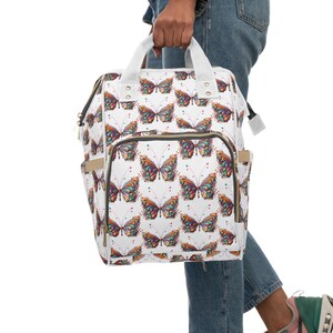 Butterfly Multifunctional Diaper Backpack, Stylish Baby Bag, Perfect for Moms, Travel-Friendly, Great Baby Shower Gift