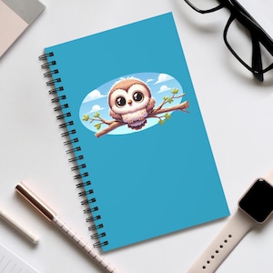 Adorable Owl Spiral Journal - Cute Notebook for Kids, Journaling, Gifts, School Supplies, Nature Lovers