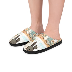 Cozy Women's Indoor Slippers with Cute Animal Design, Comfortable House Shoes, Gift for Her, Plush Slippers, Relaxation Footwear