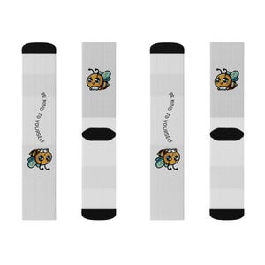 Be Kind To Yourself Socks | Cute Bee Socks, Gift for Nature Lovers, Fun Apparel, Inspirational, Friendly Gift, Comfort Socks