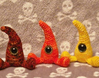Mechones de lana merino a crochet Fire Wisps - Juego de 3
