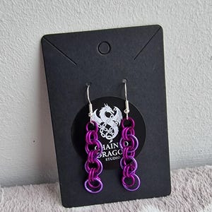 Pendientes de malla metálica hechos a mano - Colgante sencillo de dos colores