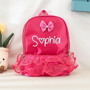 Monogrammierte kleine Ballerina-Tanz-Rucksack-Tanz-Tasche für Mädchen personifizierte Kleinkind-Tanz-Tasche Glitzernde Tanz-Taschen-Ballett-Tanz-Ostern-Geschenke