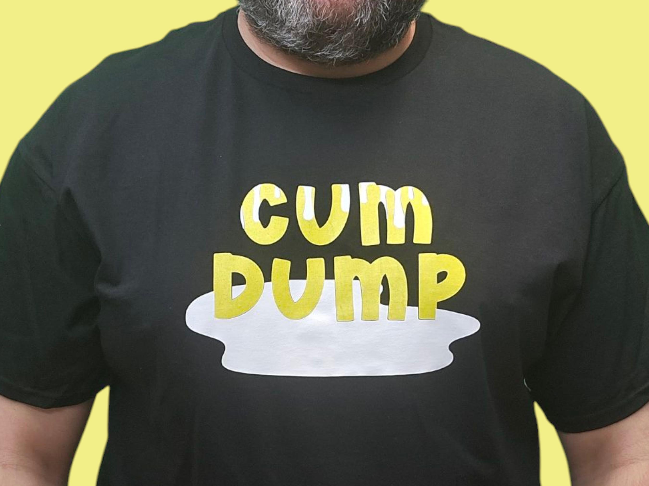 Gay Joke T-Shirt - Cum Dumpster | Funny Adult Novelty Gift Tee For Unisex Adults
