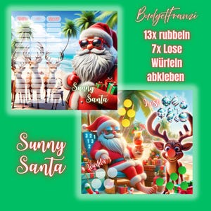 Carpeta A6 con tarjeta plegable de tamaño B, juego de ahorros Sunny Santa Savings Challenge