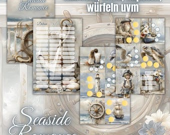 Sparchallenge Mini Jahreschallenge Seaside Romance maritim Budget Sparspiel A6 Binder