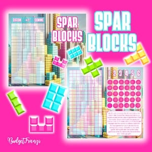 Folding card savings blocks savings game savings challenge A6 binder