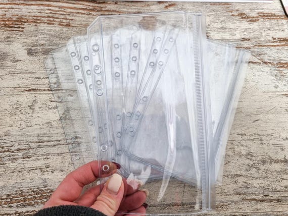 10 Stück | Double Clear Hülle | Druckverschluss | ohne Zipper | A6 Binder | BudgetFranzi
