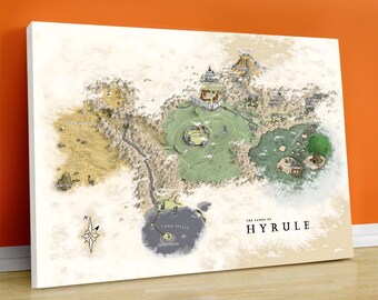 Vintage Hyrule Map Poster | Legend of Zelda Inspired Wall Art Print