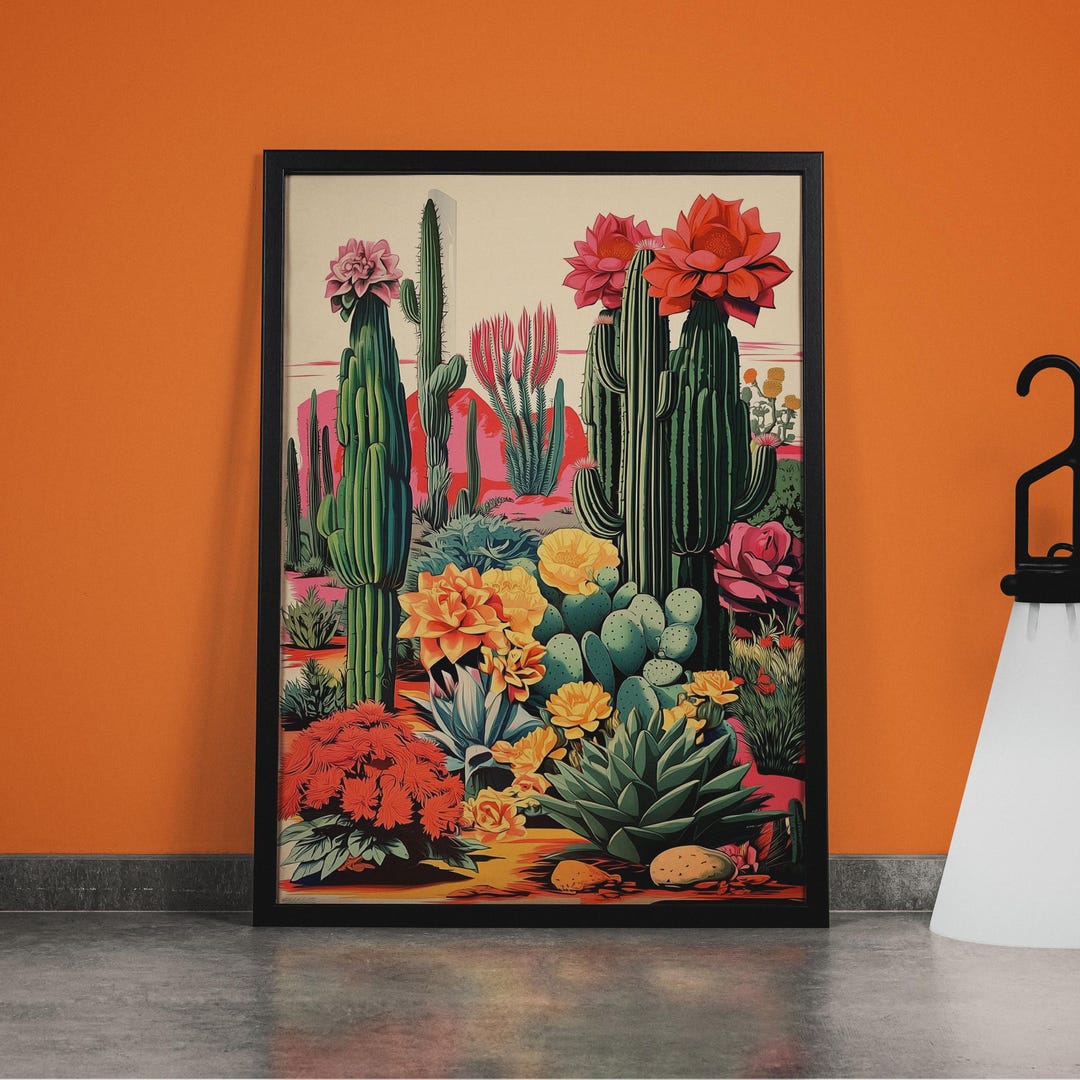 Vintage Mexican Cactus Art Print: Botanical Wall Decor - Etsy
