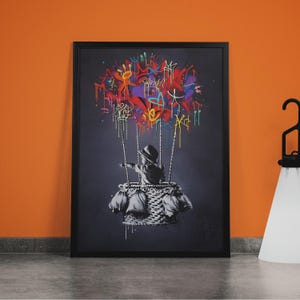 Banksy Balloon Canvas, Balloon Poster, Banksy Art, Wall Art Canvas Design, Ready To Hang Decoration