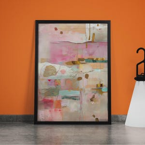 Large Abstract Art Print: Neutral Pastel Modern Wall Decor
