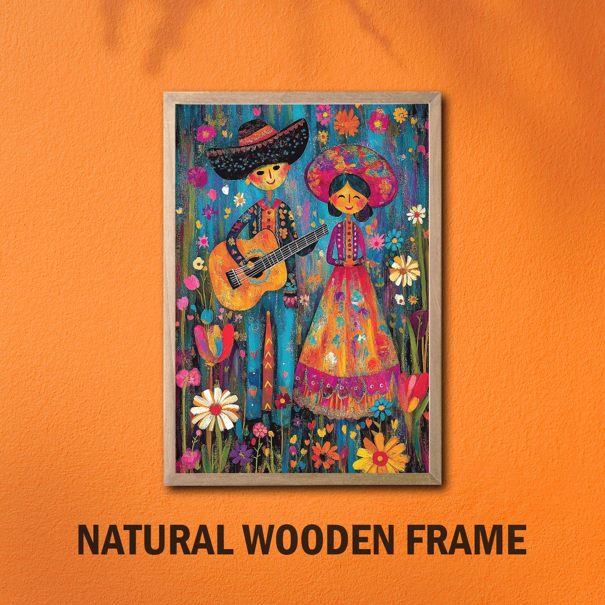 Mexican Couple Art Print: Vibrant Musical Scene, Cultural