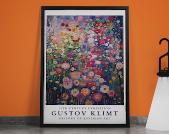 Bloemencanvas Gustav Klimt: vintage art-nouveaudecor