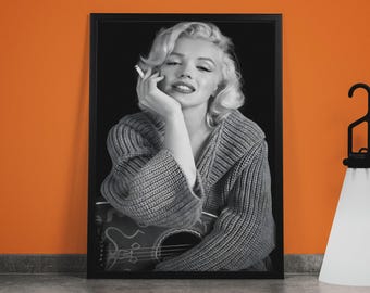 Affiche Marilyn Monroe : impression photographie vintage noir et blanc