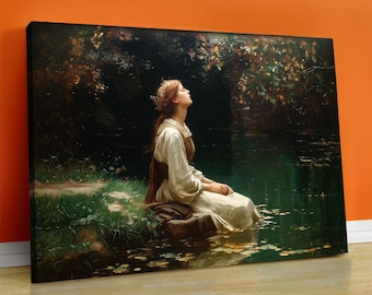 Ophelia Gothic Canvas Wall Art: Dark Academia Victorian Decor
