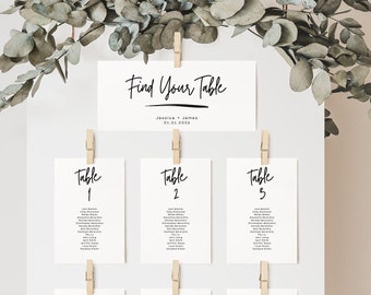 Wedding Seating Chart, 4x6 5x7 Custom Wedding Sign, Wedding Seating Assignments, Editable Template in Canva, Digital Download