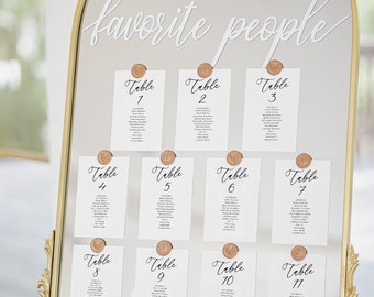 Wedding Seating Chart Template, Seating Chart Cards, Table Seating Chart, Wedding Seating Cards, Script Table Cards, 2 SIZES, Edit in CANVA