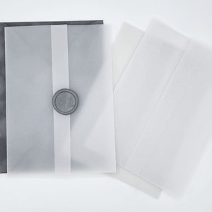 Vellum Jacket Sample, Vellum For 5 x 7 Wedding Invites, Vellum Wraps Diy Wedding Invitation Supplies, Vellum Paper, SAMPLE VELLUM JACKET