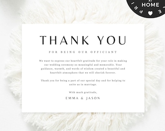 Editable Vendor Thank You Cards Template, 5 x 7 Thank You Cards Wedding Vendors, Officiant Thank You, Customized Vendor Cards, EDIT IN CANVA