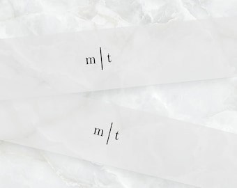 Minimalist Monogram Bellyband, Personalized Vellum Belly Bands for 5 x 7 Invitations, Modern Vellum Wrap, Printed Vellum Bands with Initials