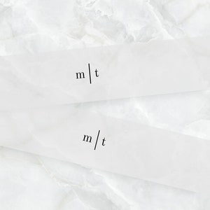 Personalized Vellum Belly Bands for 5 x 7 Invitations, Modern Vellum Wrap, Printed Vellum Bands with Initials