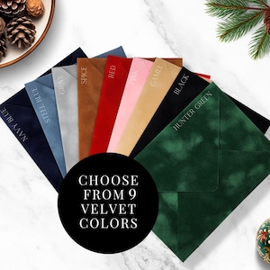 Velvet Wedding Invitation Envelopes, Black Velvet Envelopes, A7 Euro Flap Wedding Envelopes, 5.25 x 7.25 Inner Envelopes For Invites