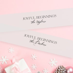 Holiday Vellum Belly Bands for 5 x 7 Cards, Holiday Card Vellum Wrap, Printed Vellum Name Bands, Personalized Vellum Belly Band