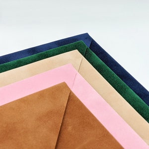 5 Sample Velvet Envelopes, A7 Euro Flap Wedding Envelopes, Inner Envelopes, Holiday Velvet Envelopes, Christmas Envelopes