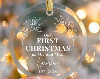 Personalized First Christmas Ornament, Mr. & Mrs. Newlywed Gift