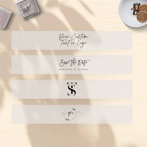 Custom Vellum Belly Bands with Logo, Personalized Belly Band for 5 x 7 Invitations, Wedding Invitation Vellum, PRINTED VELLUM BELLYBAND