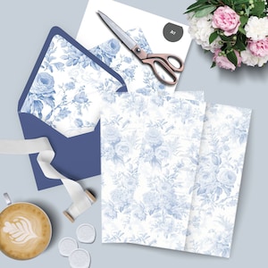 13x18 Hochzeitseinladungen Pergamentpapier und Umschläge für Hochzeitseinladungen, French Toile Design, A7, Hochzeitseinladungen, Fine Art Hochzeit