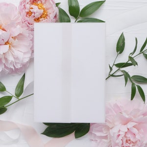 Vellum Wrap For 5 x 7 Invitations, Vellum Jackets, Vellum Paper Supplies, Vellum Invitation Wrap, Wedding Paper Supplies