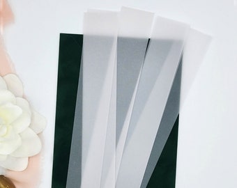 12" Vellum Belly Bands for Wedding Invites, Bellyband Packaging, Vellum Wrap, Translucent Vellum Wraps for up to 5.75"