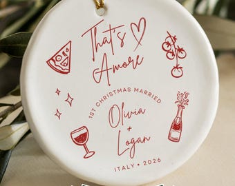 That's Amore First Christmas Married Ornament, Italian Wedding Gift