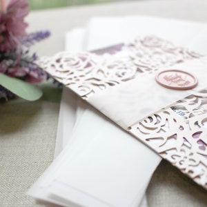 Vellum Wedding Invite Belly Bands, Vellum BellyBands for 5 x 7 Invitations, DIY Wedding Invitation Supplies, Clear Vellum Wraps for Invites