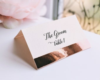 Copper Rose Gold Place Cards, Wedding Place Cards, Seating Card, Copper and Blush Wedding Placecards,  FREE SHIPPING