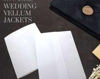 Envolturas de vitela para invitaciones de 5 x 7 Chaquetas de vitela Suministros de papel de vitela Envoltura de invitación de vitela Suministros de papel de boda