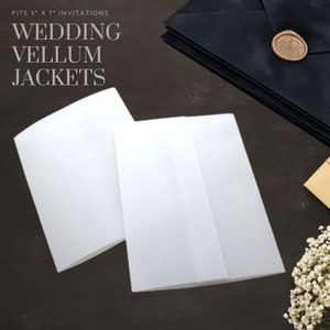 Vellum Wraps For 5 x 7 Invitations Vellum Jackets Vellum Paper Supplies Vellum Invitation Wrap Wedding Paper Supplies