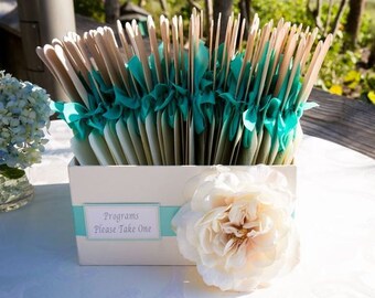 Wedding Program Fans Beach Fans Turquoise Programs Beach Etsy