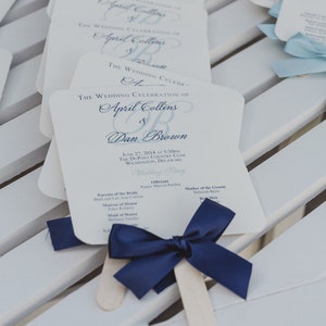 Light Dusty Blue Wedding Program Fans Wooden Sticks Included Light Blue  Wedding Program Fans Printed Ceremony Wedding Fan, You Assemble 