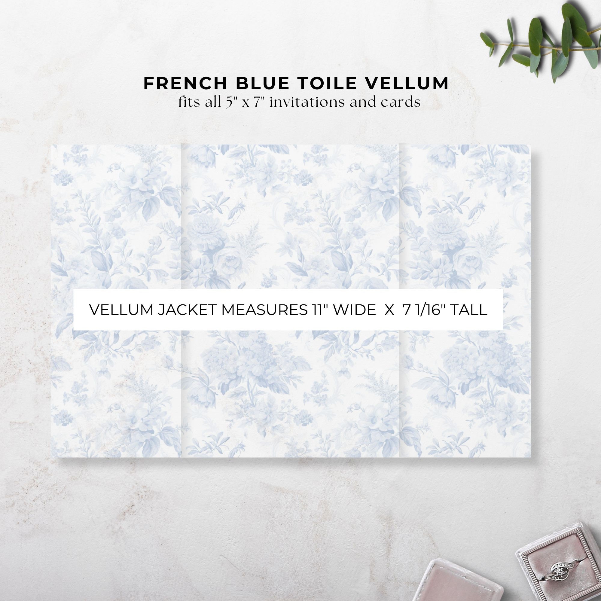 Puremigo 50 Pack Groen Gedrukt Voorgevouwen Vellum Jassen voor 5x7 Uitnodigingen - 105GSM Vellum Papier 5x7 Jassen - Vellum Bruiloft Uitnodigingen Wraps - Transparant Bruiloft Uitnodigingen Jas