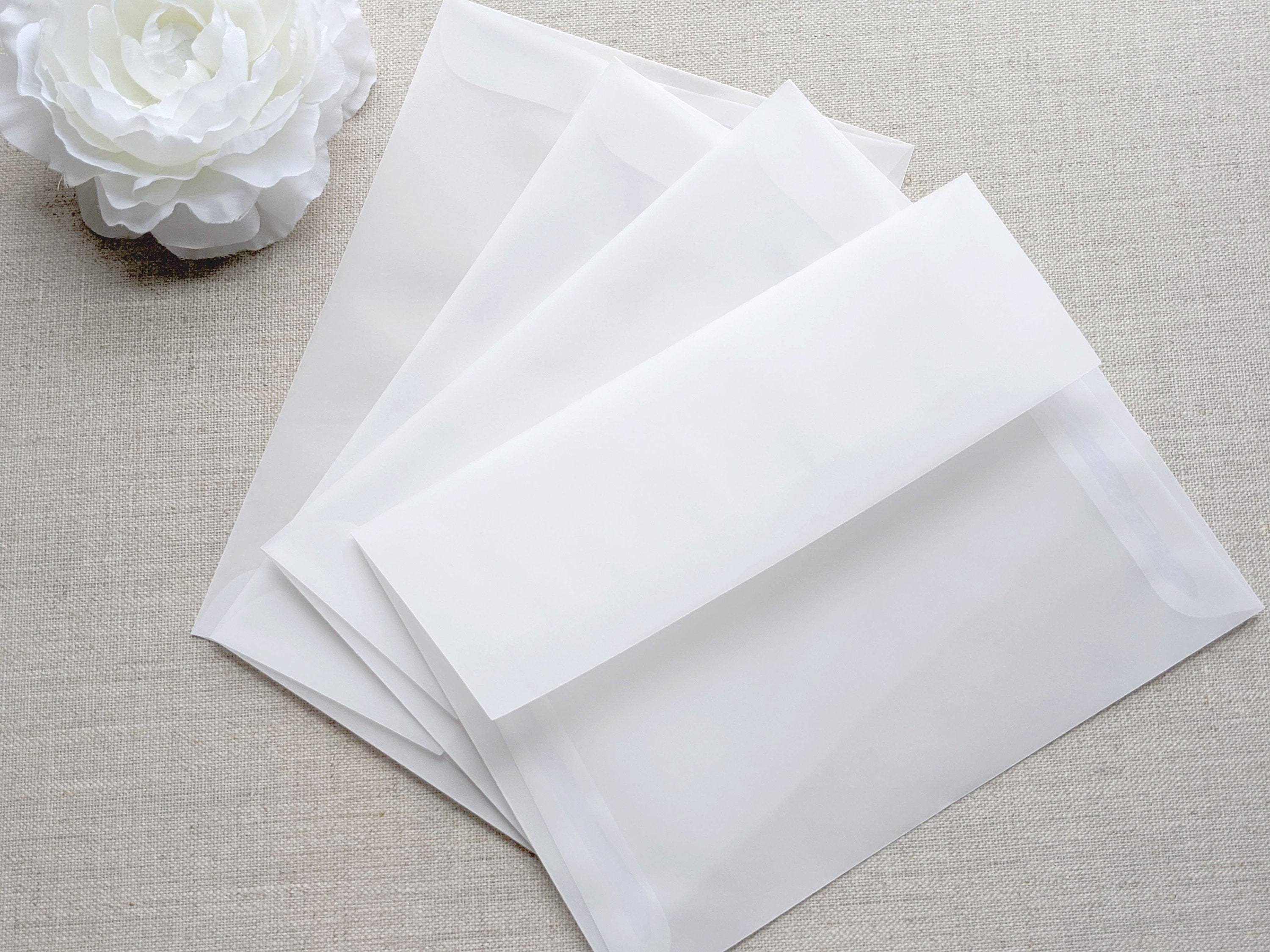 5x7 Vellum Envelopes A7 White Envelopes Transparent Wedding Etsy
