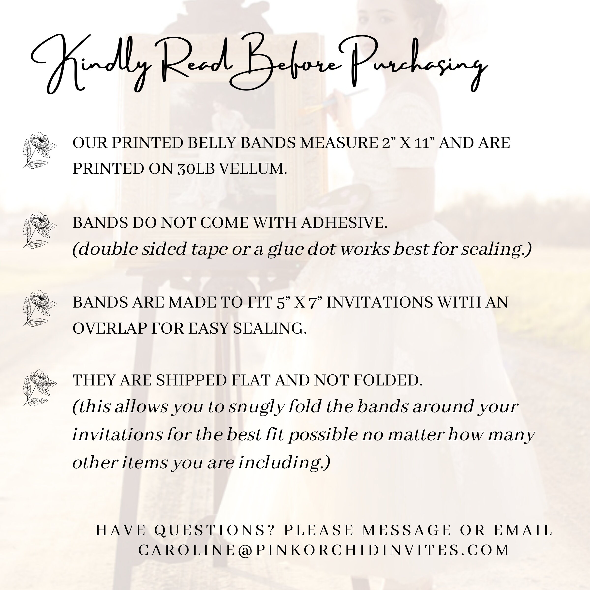 Custom Vellum Belly Bands Personalized Belly Band for 5 X 7 Etsy