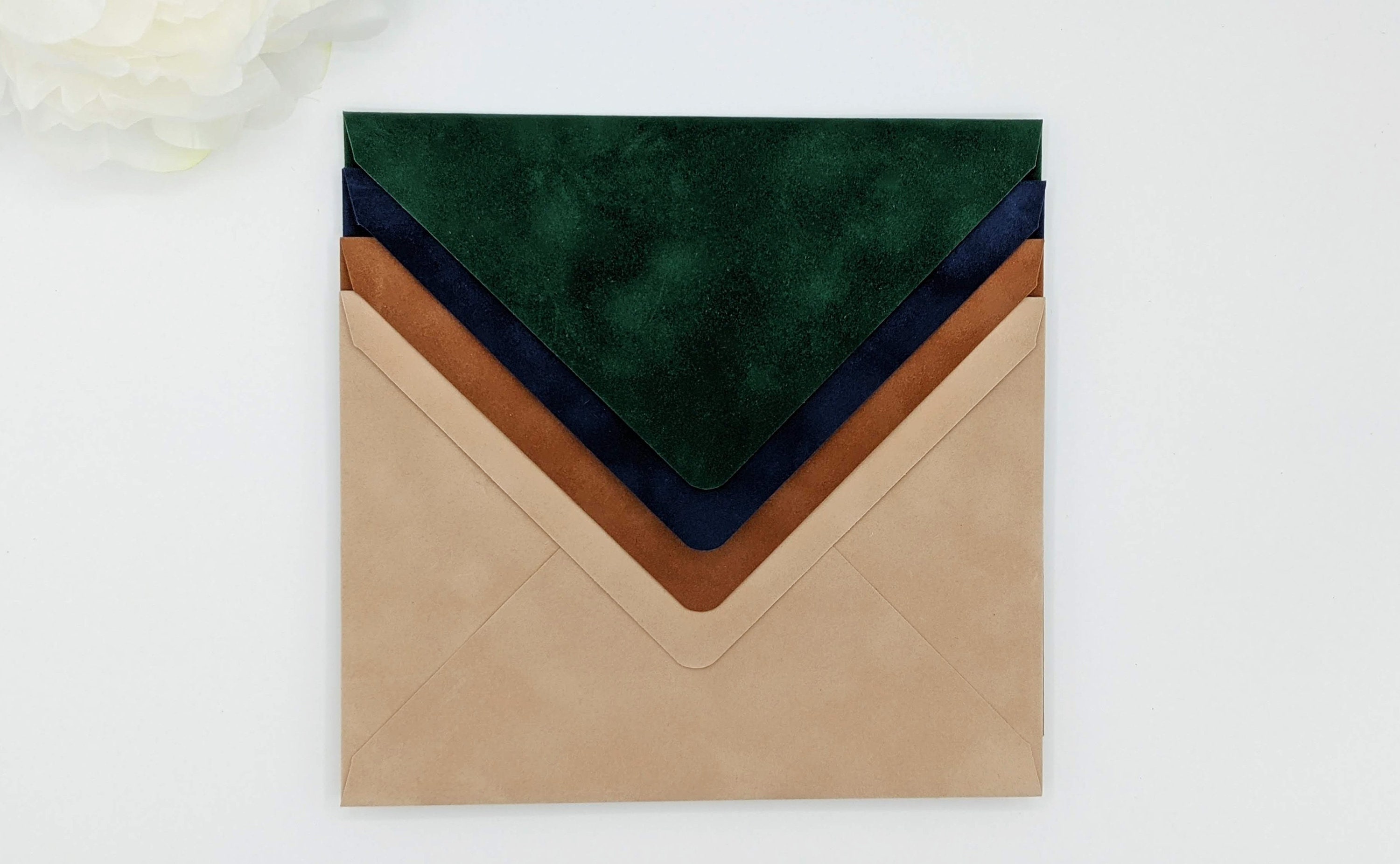 Hunter Green Velvet Envelopes A7 Euro Flap Wedding Envelopes Etsy