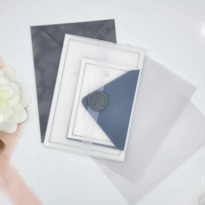 Chaquetas de vitela para invitaciones de boda de 5 x 7, se adapta a varias tarjetas, envolturas de vitela para invitaciones y tarjetas, suministros de papel de vitela de bricolaje imagen 4