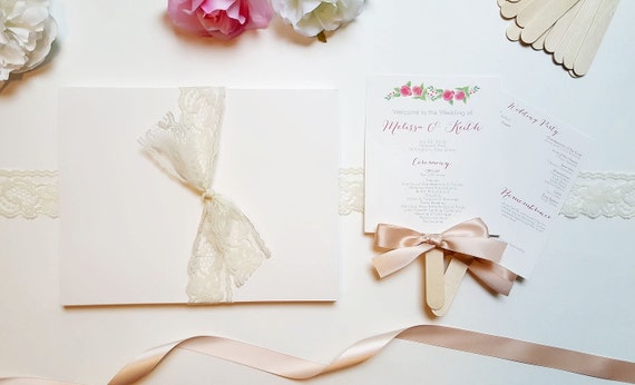Wedding Program Fans Diy Wedding Fan Kit Craft Sticks Etsy